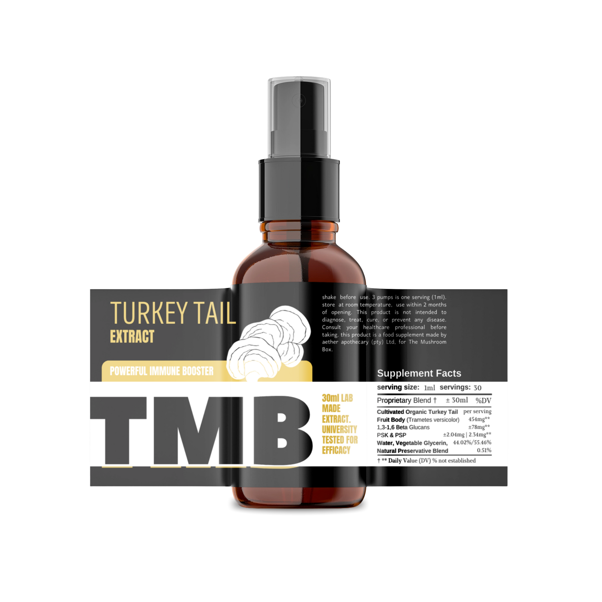Turkey Tail Mushroom Tincture | Wellness Support | 15,000mg